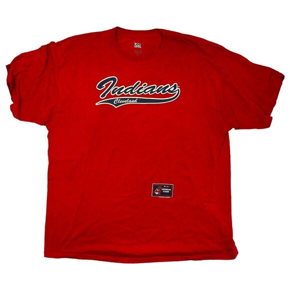 VTG MLB Cleveland Indians Baseball T-Shirt 2XL Guardians Red Lee Sport Apparel - Picture 1 of 5
